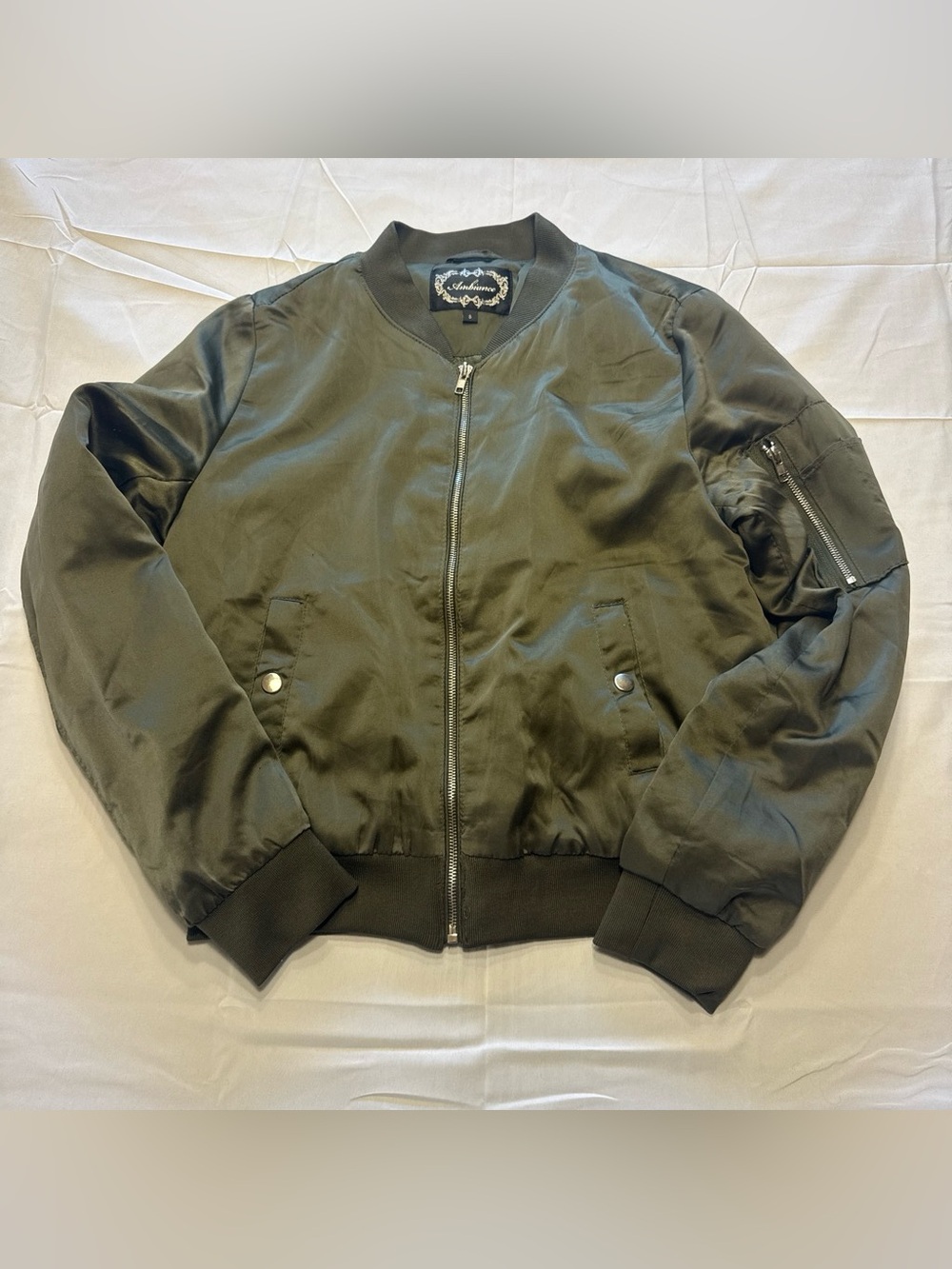 Ambiance Olive Green Bomber Jacket